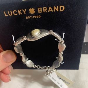 LuckyBrand silver bracelet.  Semi precious stones